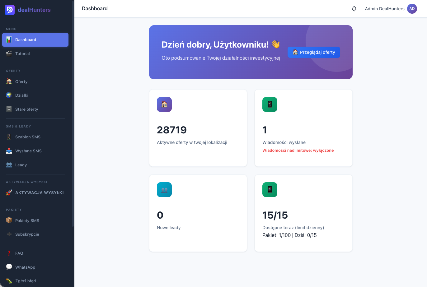 DealHunters Dashboard